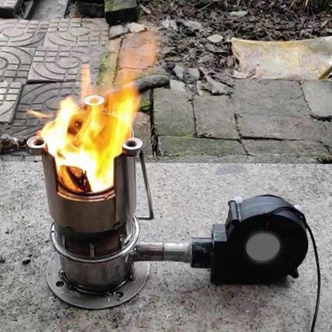 Souffleur portable 12 V pour barbecue et poêle à bois, à vitesse réglable, pour extérieur - 26 mm - UE (1/4)
