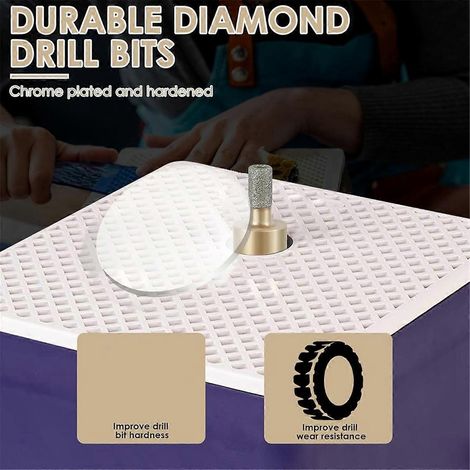 Embouts de meulage pour verre avec clé hexagonale, (1 1/4 pouce)-- (1/5)