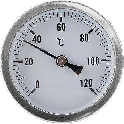 Thermomètre bimétallique pour tubes de chaudière industriels 0-120 °C 63 mm (1/4)