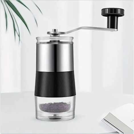 Kleine manuelle Kaffeemühle, kompakte tragbare Kaffeemühle, Kaffeebohnenmühle aus Edelstahl, Gerät zum Mahlen frischer Kaffeebohnen für Reisen und Camping.