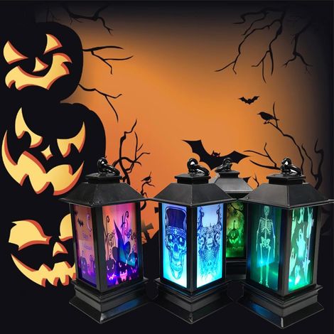 Lanterne décorative LED d'Halloween, lampe de table à piles, décoration pour fête d'Halloween (1/5)