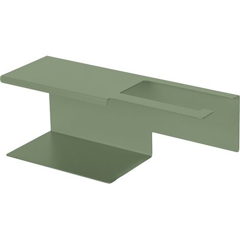 Porta rotolo con mensola bagno verde in acciaio senza fori Rea (1/4)