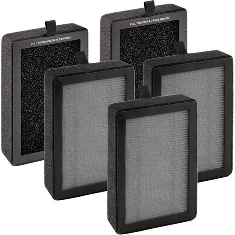 (5 pièces) LV H128 Filtres de Rechange pour LEVOIT LV-H128, PUURVSAS (HM669A), ROVACS (RV60), Filtre HEPA LV-H128 H13, Filtres à Charbon actif 3 en 1, Remplace LV-H128-RF (1/5)