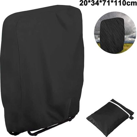 Housse anti-poussière noire pour chaise longue pliante d'extérieur (20/34 x L 71 x H 110 cm) (1/5)