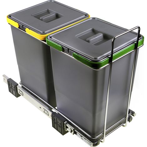 Abfallsammler Ecofil 12+12L mit Deckel voll ausziebar Korpusbreite ab 30 cm