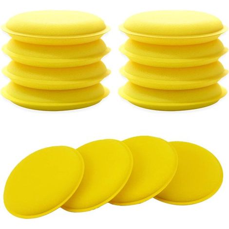 Éponges de polissage - jaune - Tampons applicateurs de lavage de voiture - pour nettoyer les vitres de voiture (1/5)
