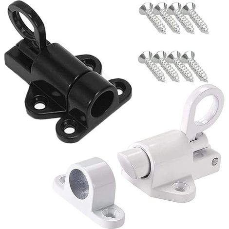 Lot de 2 verrous de porte automatiques en aluminium pour portes et fenêtres