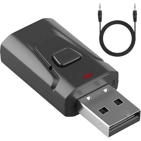 Adaptateur Bluetooth USB 5.4 2 en 1 avec Prise Jack 3,5 m  Émetteur/Récepteur Audio Stéréo sans Fil m, pour TV, Chaîne Hi-Fi, Voiture et Haut-Parleurs, Micro Intégré (1/5)