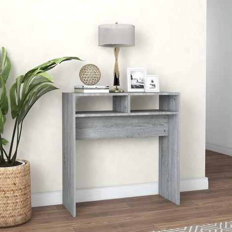 vidaXL Console Table Grey Sonoma 78x30x80 cm Engineered Wood (1/5)