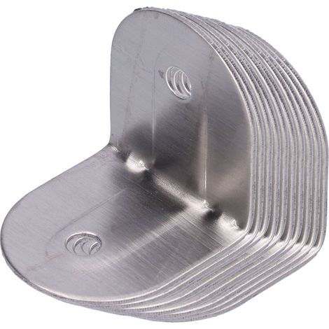 10 soportes de fijación, acero inoxidable, resistentes a la corrosión, para estantes y muebles. (1/5)