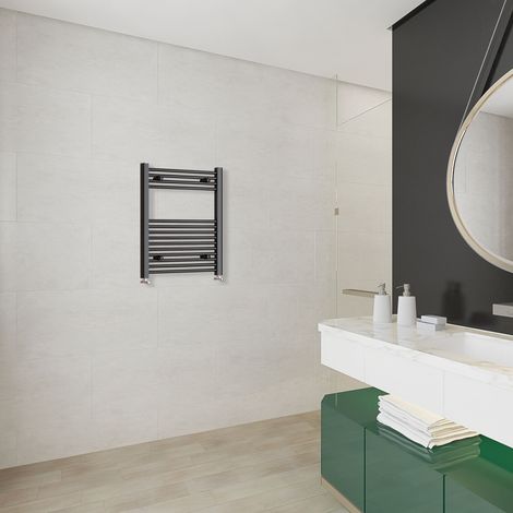 Acezanble 800x500mm(HxW)Matt Black Straight Central Heating Towel Rail Heating Radiator (1/5)