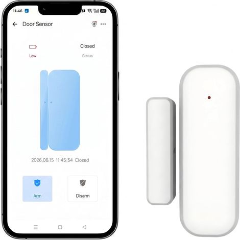 Détecteur Ouverture Porte WiFi 2.4G, Capteurs d'alarme de fenêtre, Notification d'alerte Via l'application, sans hub requis, (Batteries Non incluses) (1/5)