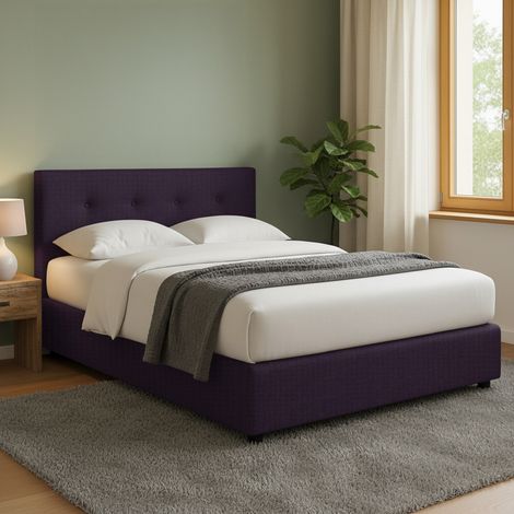Letto Matrimoniale Preston, Sfoderabile, Contenitore Made in Italy, Viola (1/5)