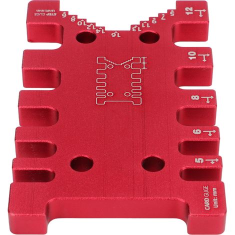 Outil de mesure pour tenons de menuiserie, jauge de résistance à l'usure, utilisation simple, rouge (1/5)