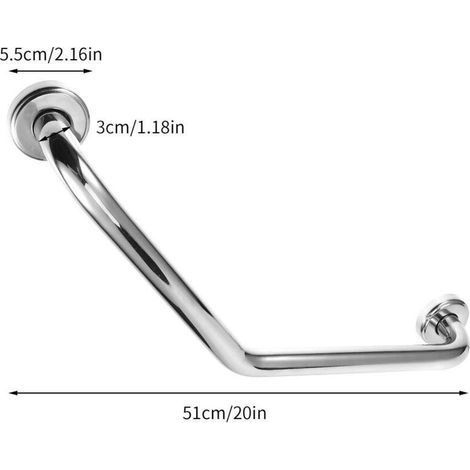 Haltegriff fürs Badezimmer, 500 mm, Edelstahl, rutschfester Sicherheits-Haltegriff, Handtuchhalter, Duschstange, Stützgriff für Senioren und Menschen mit Behinderung (1/4)