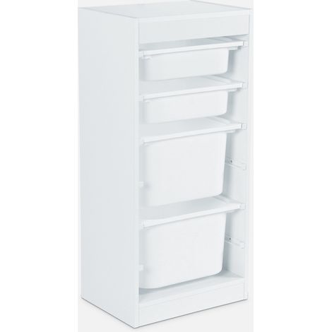 Mueble para niños con 4 cubos de almacenaje