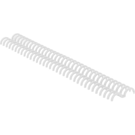 10 spirales de reliure 34 trous en polypropylène résistant à l'usure, blanches, pour papeterie et classeur (1/5)