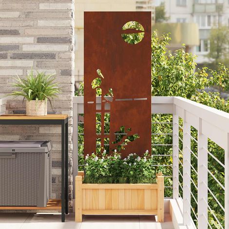 Garten Sichtschutz-Leinwand Rostig 50 x 140 cm Wetterfeststahl