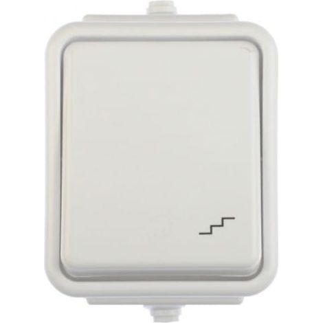 Hermetischer Treppenschalter aus Zedernholz, Schutzart IP44, 10 A, weiß, WNT-600C WNT600C01