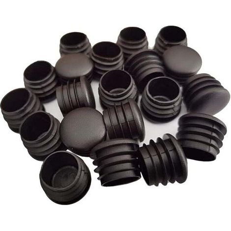 Round Plastic End Cap, 20 Pieces Black Tube End Cap Chair Stopper Furniture Glider / Leg Pipe Cover Insert (25mm) (1/5)