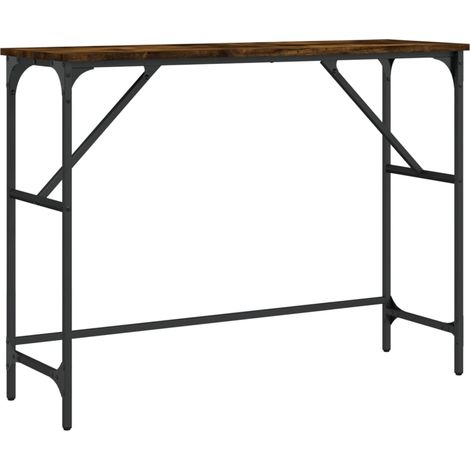 Table console style industriel 100 x 32 x 75 cm bois d'ingénierie marron et métal DEC031762
