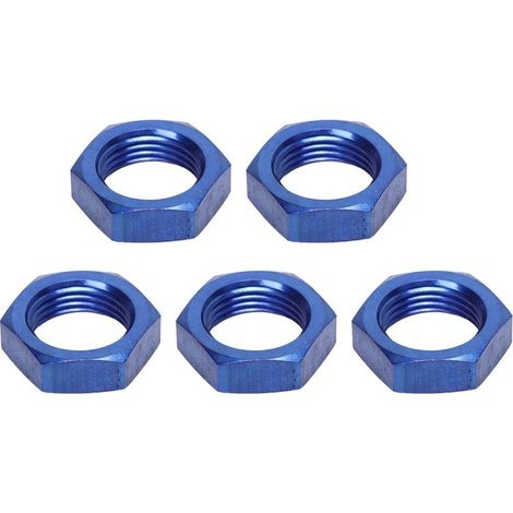 Adaptateur de raccord de verrouillage en alliage métallique, filetage femelle AN8, écrou de verrouillage hexagonal, remplacement bleu pour raccords de cloison, 5 pièces (1/5)