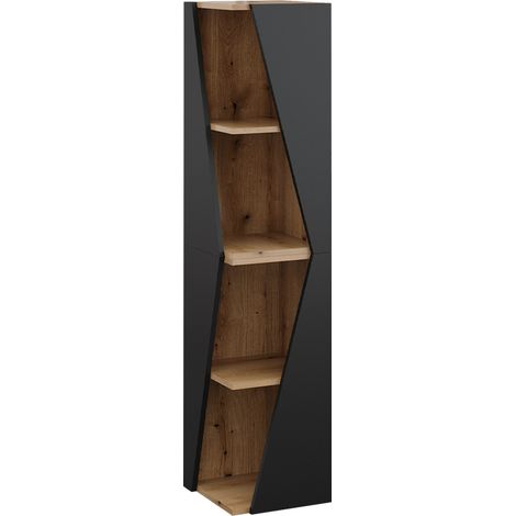 Meuble de rangement de salle de bain Benno, Anthracite, 31.6 x 70.5 cm avec 3 étagères, Vicco