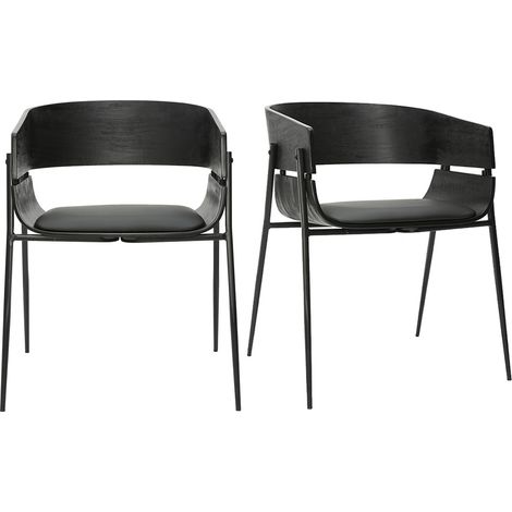 Schwarze Designstühle (2er-Set) WESS