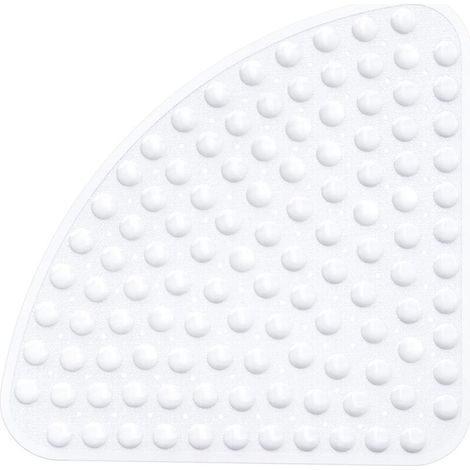 Rutschfeste Eckduschmatte für Badewanne und Dusche – 54 x 54 cm, rutschfeste Gummibadematte für Eckduschen im Innenbereich, Weiß (1/5)