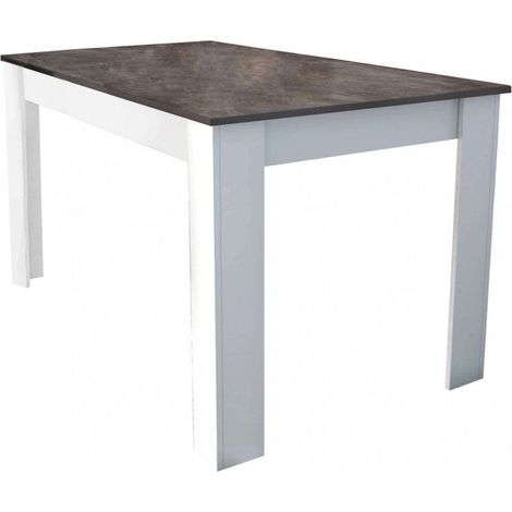 Tavolo Pepper 160x80x75 h cm in Truciolare bilaminato Bianco e Grigio effetto Cemento (1/4)