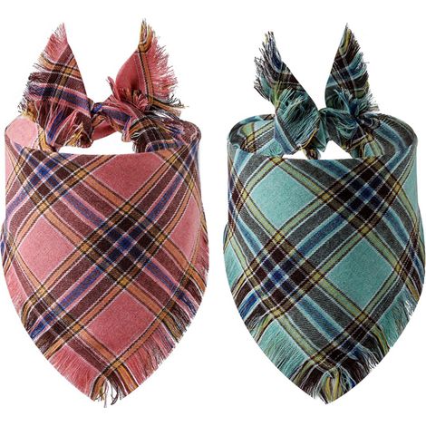 Bandana Chien - Bandana Triangulaire Réversible en Coton - Pour Chiens Petits et Moyens - 2 Pièces (1/5)