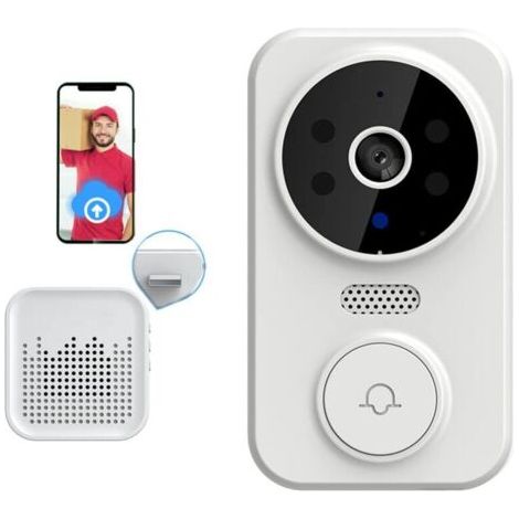 Sonnette vidéo sans fil M8 Smart Visual Doorbell Interphone bidirectionnel Vision nocturne infrarouge Système de sécurité de surveillance à distance (1/4)