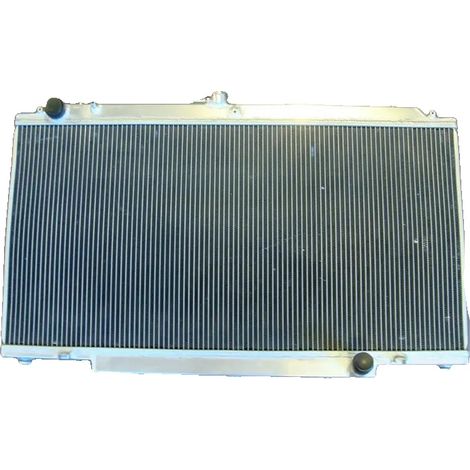 Radiateur en aluminium, taille du noyau 905mm x 450mm x 52mm, taille totale 925mm x 545mm x 65mm, entrée/sortie 34mm/34mm, configuration à 3 rangées, compatibilité Nissan Patrol Y61 GU Série I & II (1/5)