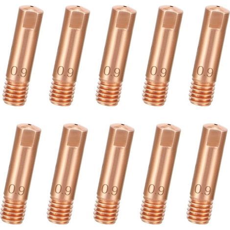 10 ugelli per saldatura MIG, punta di contatto da 0,9 mm, ugello per saldatura da 0,9 mm per torcia di saldatura MB15 MIG MAG AK15 (0,9 x 25 mm) (1/5)