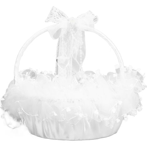 Panier de demoiselle d'honneur élégant, portable, durable en dentelle, usage polyvalent pour mariage et fête (1/5)
