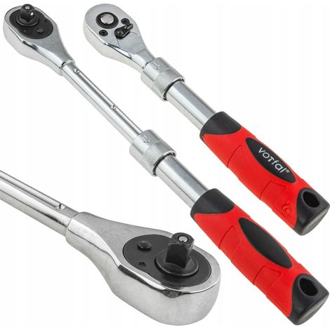 Cricchetto Telescopico 150-200 mm 1/4" 72 denti Lunghezza Regolabile (1/4)
