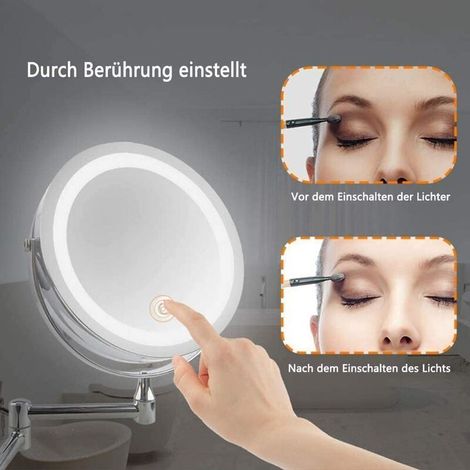 Miroir de courtoisie mural avec lumière led - (1/3)