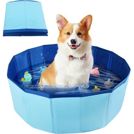 faltbarer Pool, umweltfreundliches PVC, rutschfester Boden, für Katzen und Hunde, zum Baden und für Wasserspiele (1/5)