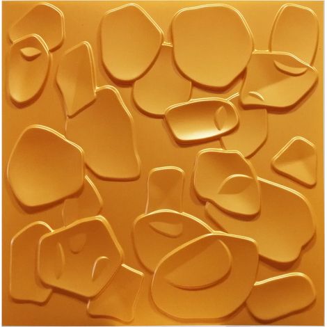 CORAL SEA giallo-metal-opaco - Panneau mural en PVC à relief 3D - 50x50 cm - 1 pc