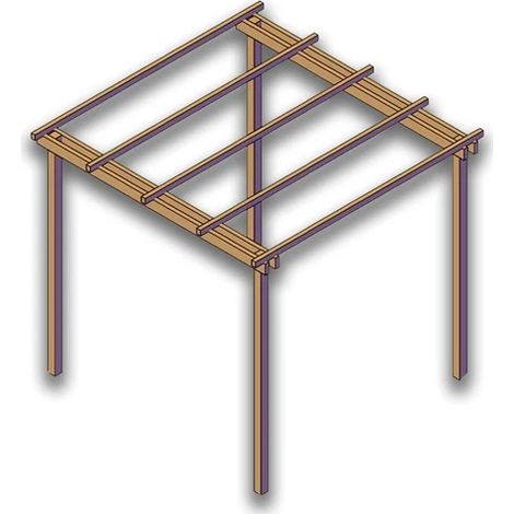 Pergola in Legno da Giardino SLIM 240x240 cm, Impregnata in Autoclave Classe IV