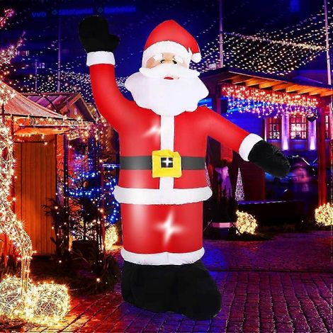 Décorations gonflables de Père Noël pour l'extérieur, 2,4 mètres, avec lumières LED, compatibles avec les décorations de jardin. (1/5)
