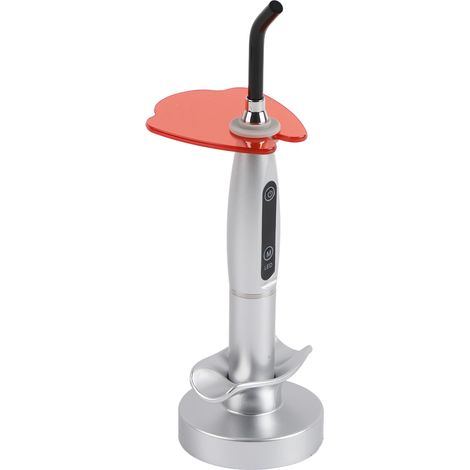 Lampe de polymérisation dentaire LED sans fil rechargeable 240V, argent, prise UE, éclairage de durcissement portable pour soins dentaires. (1/5)