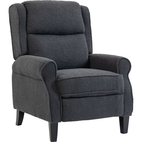 HOMCOM Recliner Armchair, Fabric Recliner Chair, Charcoal Grey (1/5)