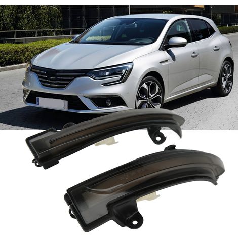 Clignotant de rétroviseur avec boîtier transparent fumé et feu jaune, compatible avec Renault Megane 4 IV 2016-2019 (1/5)