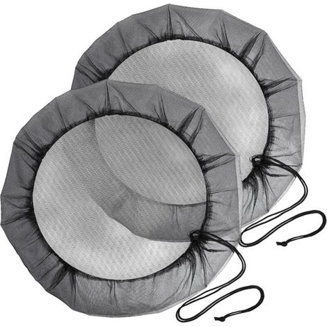 2 pièces filet de protection pour tonneau de pluie 95cm, avec cordon anti-poussière et insectes