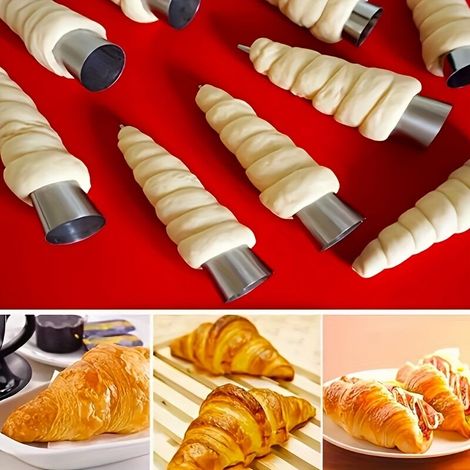 Lot de 20 moules coniques en acier inoxydable – Moules de cuisson pour cornets à la crème, pâte feuilletée et cornets à gaufre