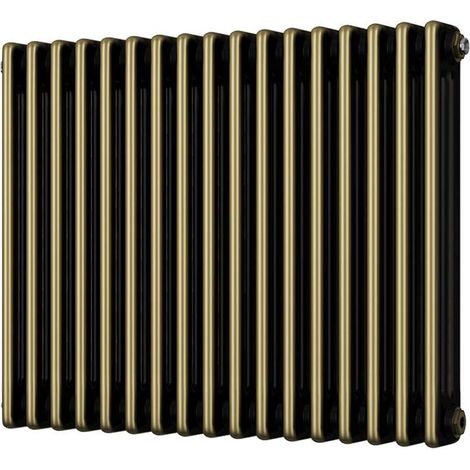 Alpha - Antique Brass Column Radiator H600mm x W777mm 3 Column (1/2)