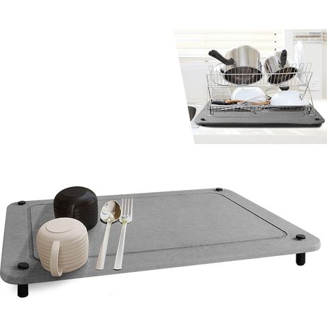 Tapis Egouttoir Vaisselle,40×30cm Antidérapant Boue de Diatomée Tapis de Drainage de Cuisine Super Absorbant,Tapis égouttoir Vaisselle Absorbant,Tapis Machine a Cafe pour Vaisselle,Tapis Évier Cuisine