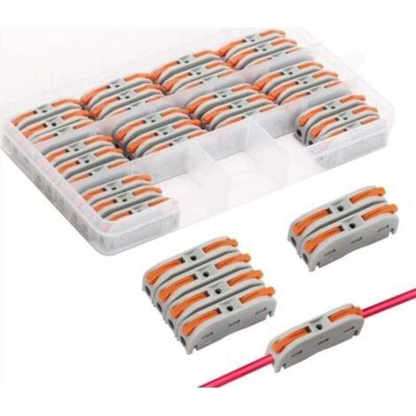 30 Pieces Quick Electrical Connectors with Lever, Automatic Connection Terminals, Electric Domino, and Can Be Freely Combined, Compact Electrical Connection Terminal (1/4)