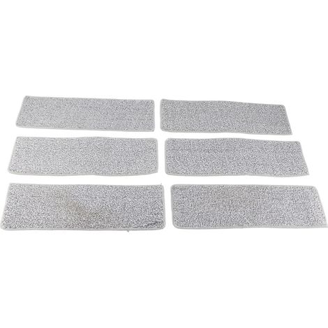 Balai à franges double usage (sec/humide) en microfibre, lavage à plat sans effort, idéal pour le nettoyage des carrelages et autres surfaces. Lot de 6 lingettes bleues. (1/5)
